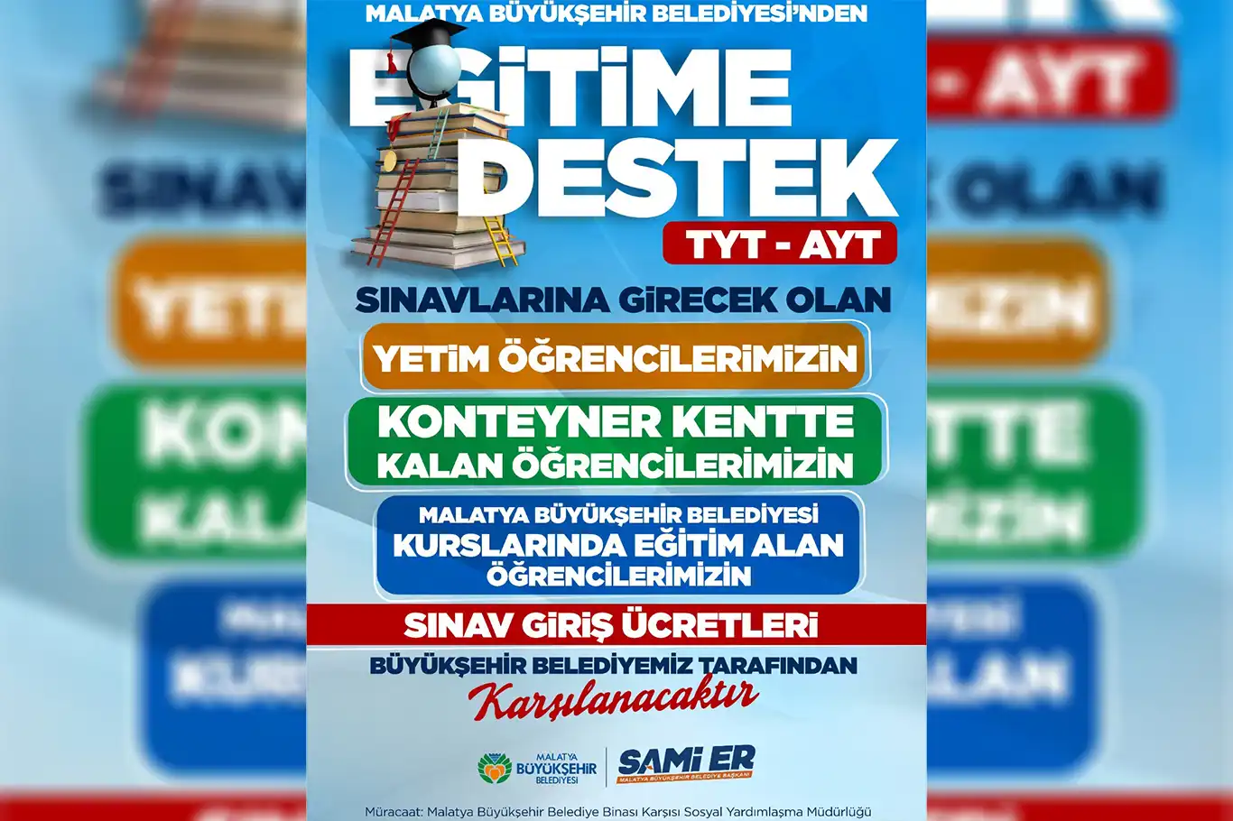 Malatya Büyükşehir Belediyesi, muhtaçların AYT VE TYT sınav ücretlerini karşılayacak