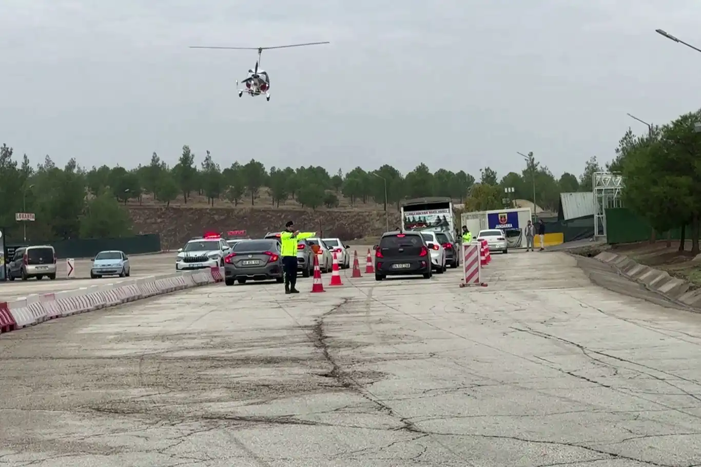 Gaziantep'te hava destekli trafik denetimi