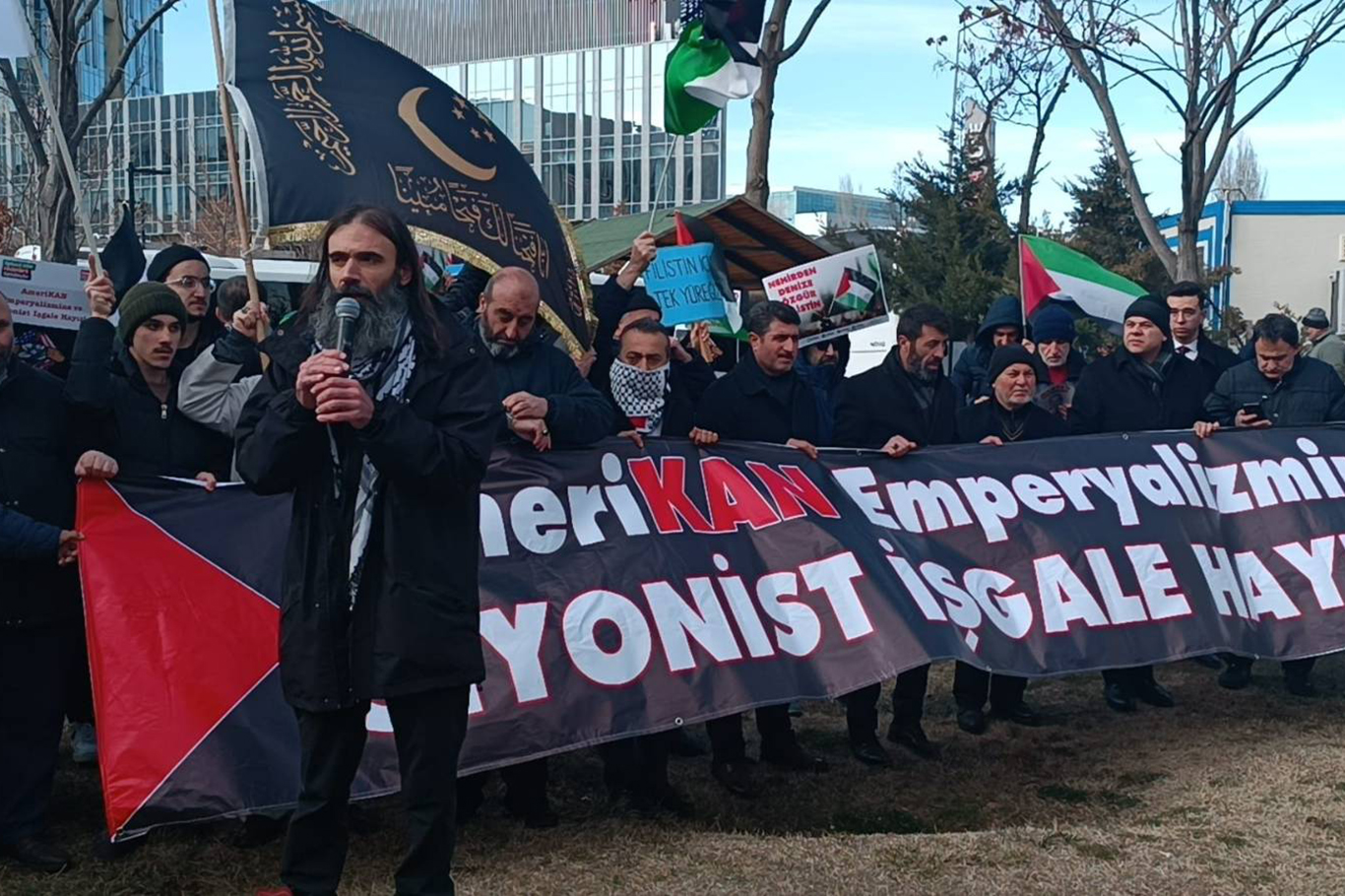 Gazze'yi işgal planı yapan Trump ve Netanyahu protesto edildi