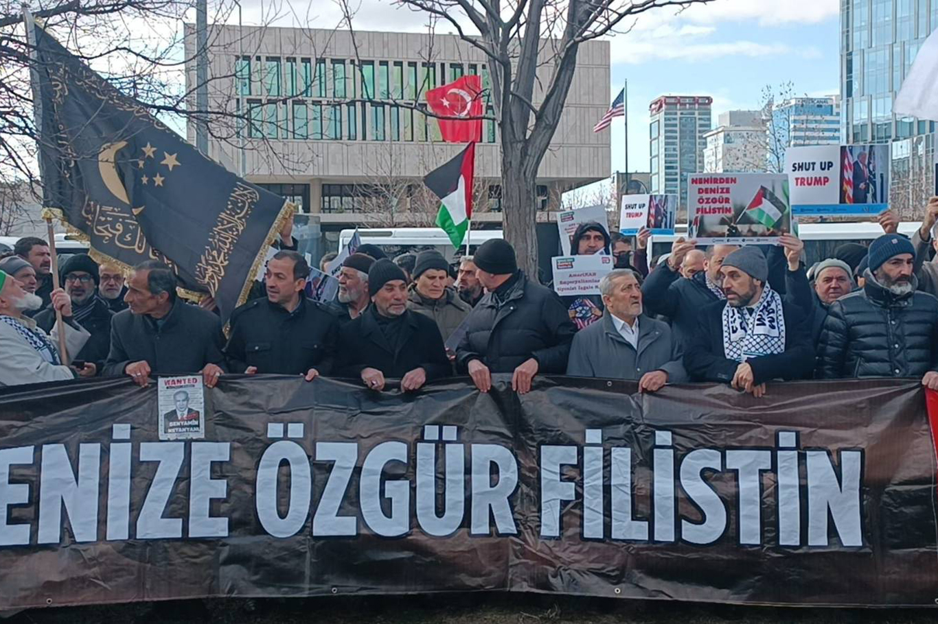 Gazze'yi işgal planı yapan Trump ve Netanyahu protesto edildi