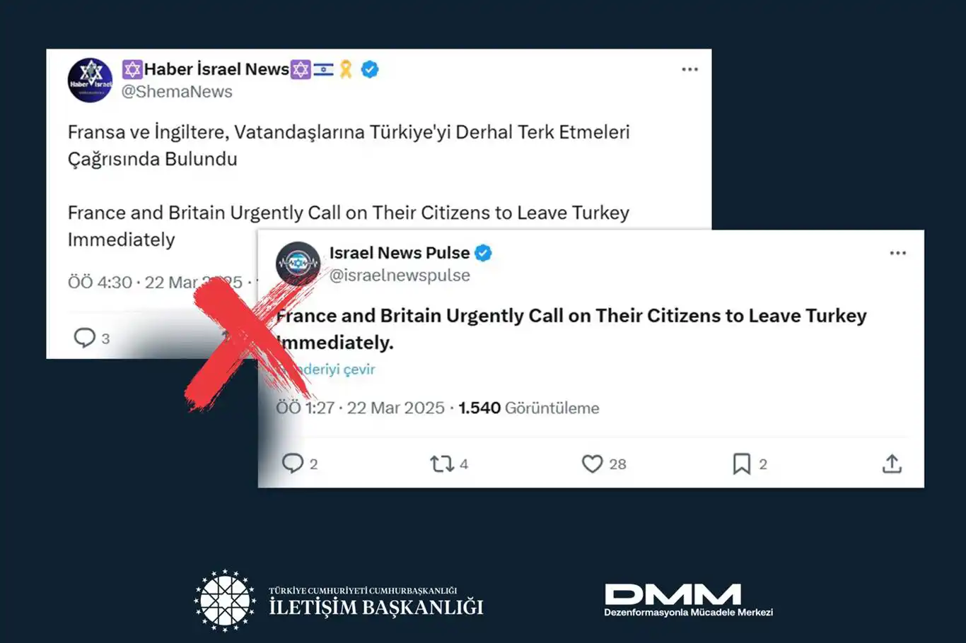 İletişim Başkanlığından siyonist hesapların "Türkiye'ye seyahat uyarısı" propagandasına yalanlama İletişim Başkanlığından siyonist hesapların "Türkiye'ye seyahat uyarısı" propagandasına yalanlama