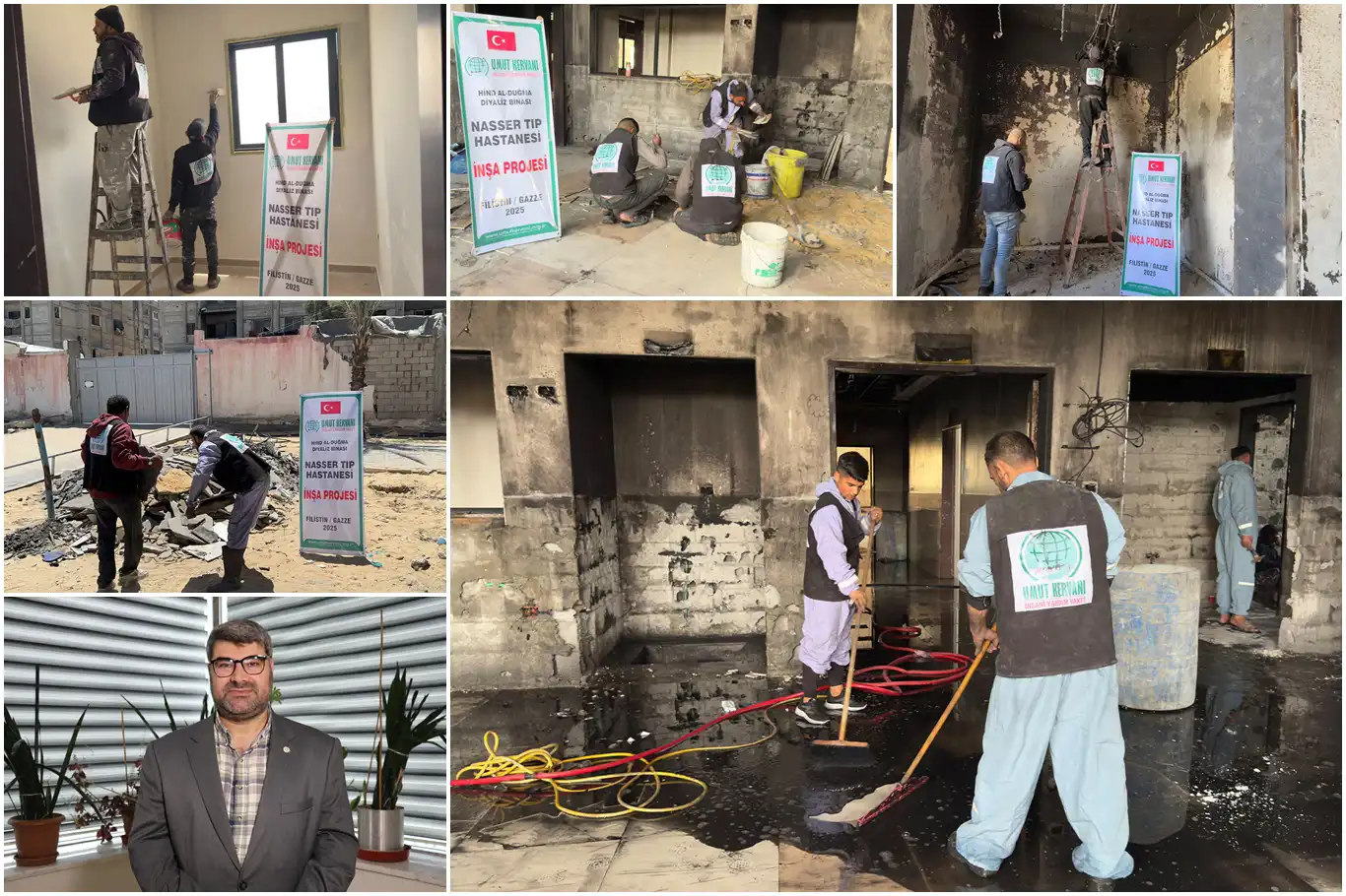 Umut Kervanı Gazze'de diyaliz merkezi onarımına başladı Umut Kervanı Gazze'de diyaliz merkezi onarımına başladı