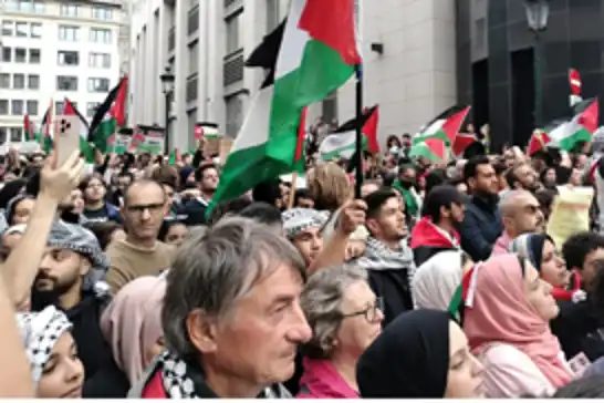 لإدانة الاحتلال والإبادة الجماعية..80 ألف متظاهر في بروكسل دعماً لغزة