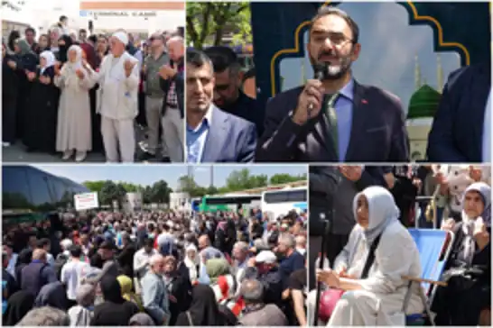 Bursa'dan ilk hac kafilesi dualarla kutsal topraklara uğurlandı