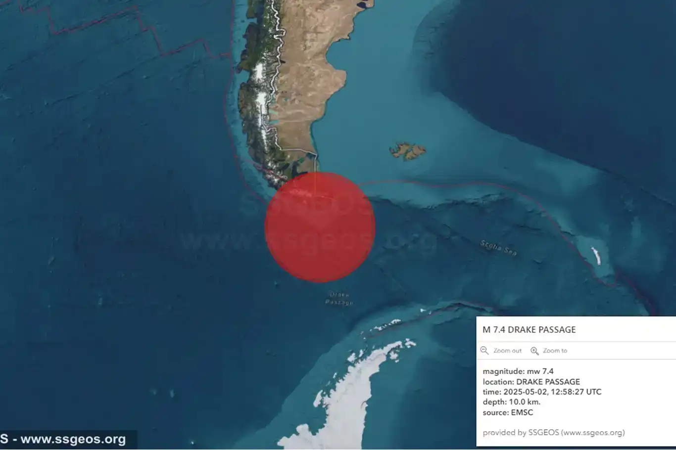 زلزال بقوة 7.4 قبالة سواحل الأرجنتين وتحذيرات من تسونامي