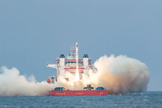 China successfully launches new satellites from mobile sea platform