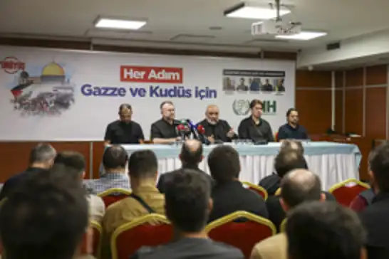 Gazze'de şehid edilen 5 İHH gönüllüsü için basın açıklaması