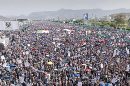 Millions of Yemenis march for Gaza: "No security for Israel while Palestine bleeds"