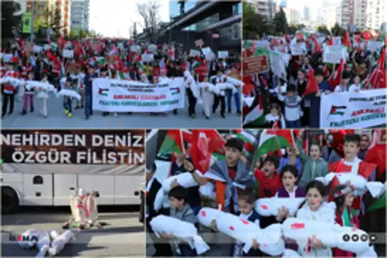 Children lead march in Ankara to demand end to Gaza genocide