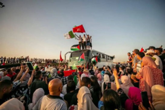 North African aid convoy crosses Libya to break Gaza siege