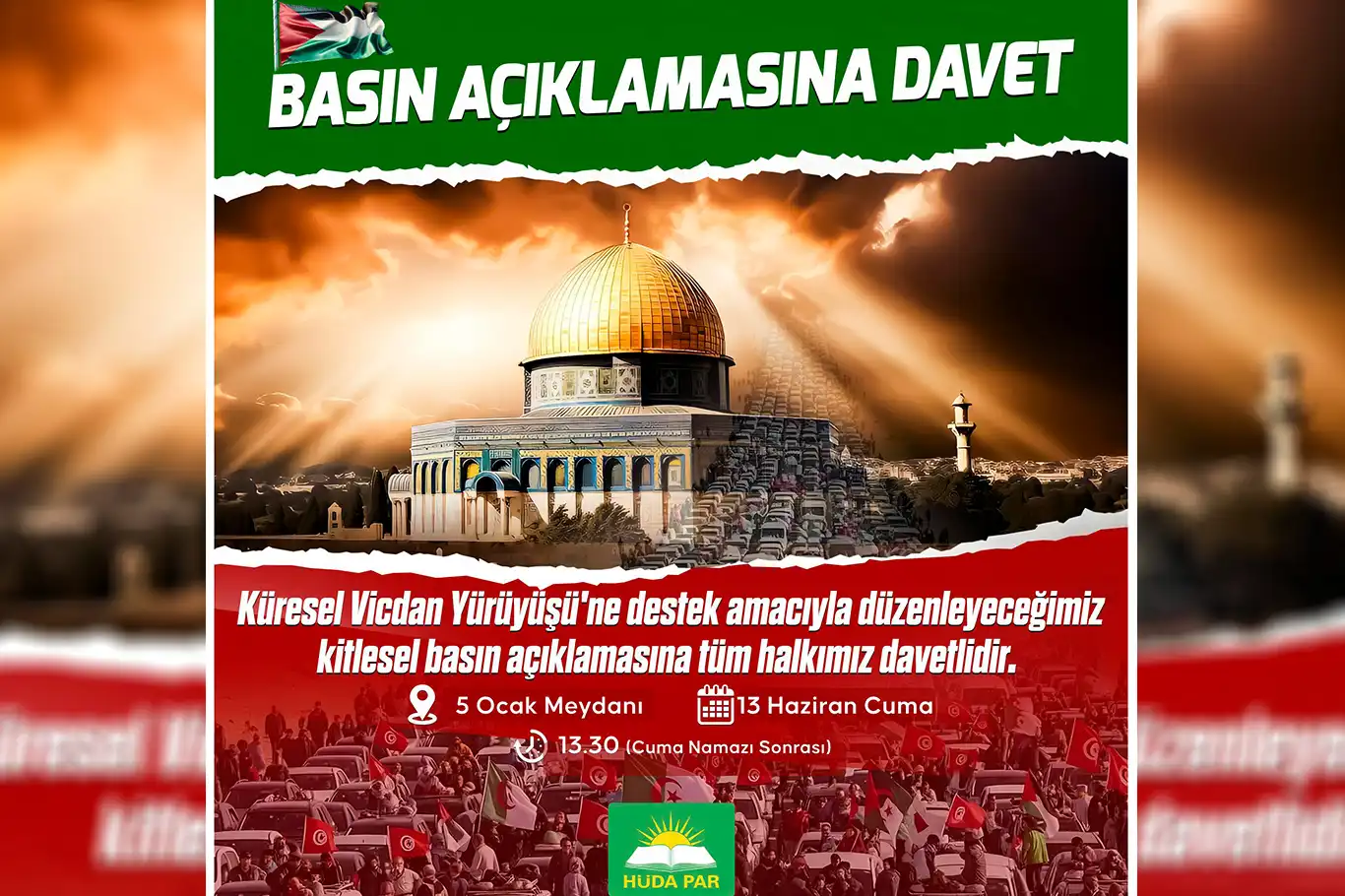 Adana "Küresel Vicdan Yürüyüşü" için toplanacak Adana "Küresel Vicdan Yürüyüşü" için toplanacak