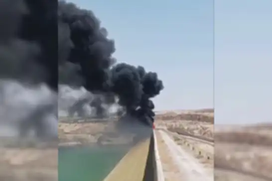 Şanlıurfa'da barajda çıkan yangın paniğe neden oldu