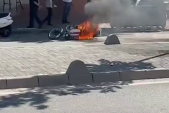Gaziantep'te bir kişi cezai işlem uygulanan motosikletini yaktı