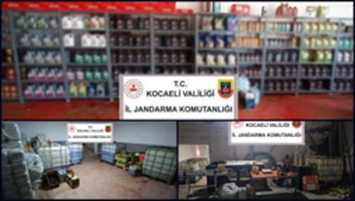 Kocaeli'de 11 bin 970 litre sahte madeni yağ ele geçirildi