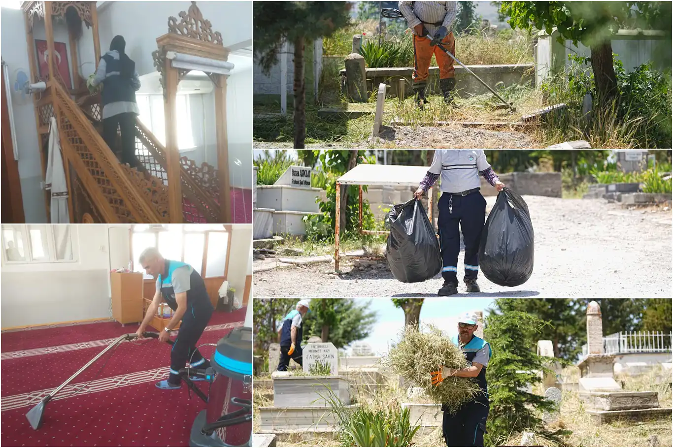 Malatya'da mezarlıklar ve camiler bayrama hazır Malatya'da mezarlıklar ve camiler bayrama hazır