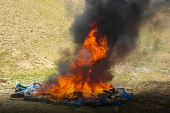 Afghan police burn over 7 tons of illicit opium in Takhar