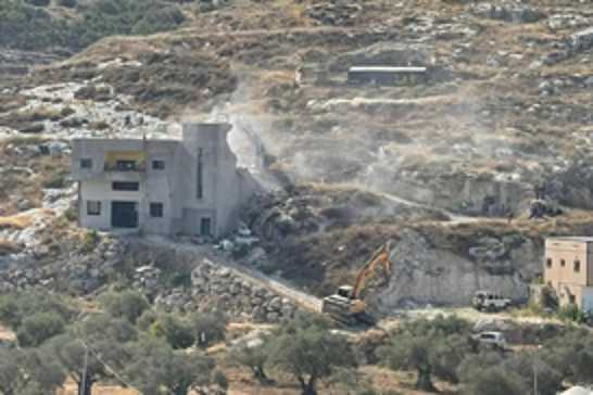 Israeli occupation forces level Palestinian house in Ramallah
