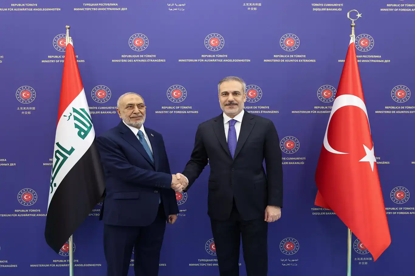 Turkish FM Hakan Fidan meets Iraqi Parliament Speaker Mahmoud al-Mashhadani in Ankara