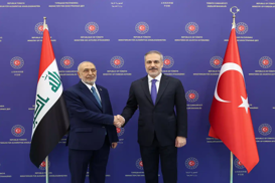 Turkish FM Hakan Fidan meets Iraqi Parliament Speaker Mahmoud al-Mashhadani in Ankara