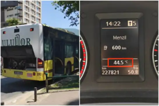 Bursa'da aşırı sıcaklar otobüsü yolda bıraktı