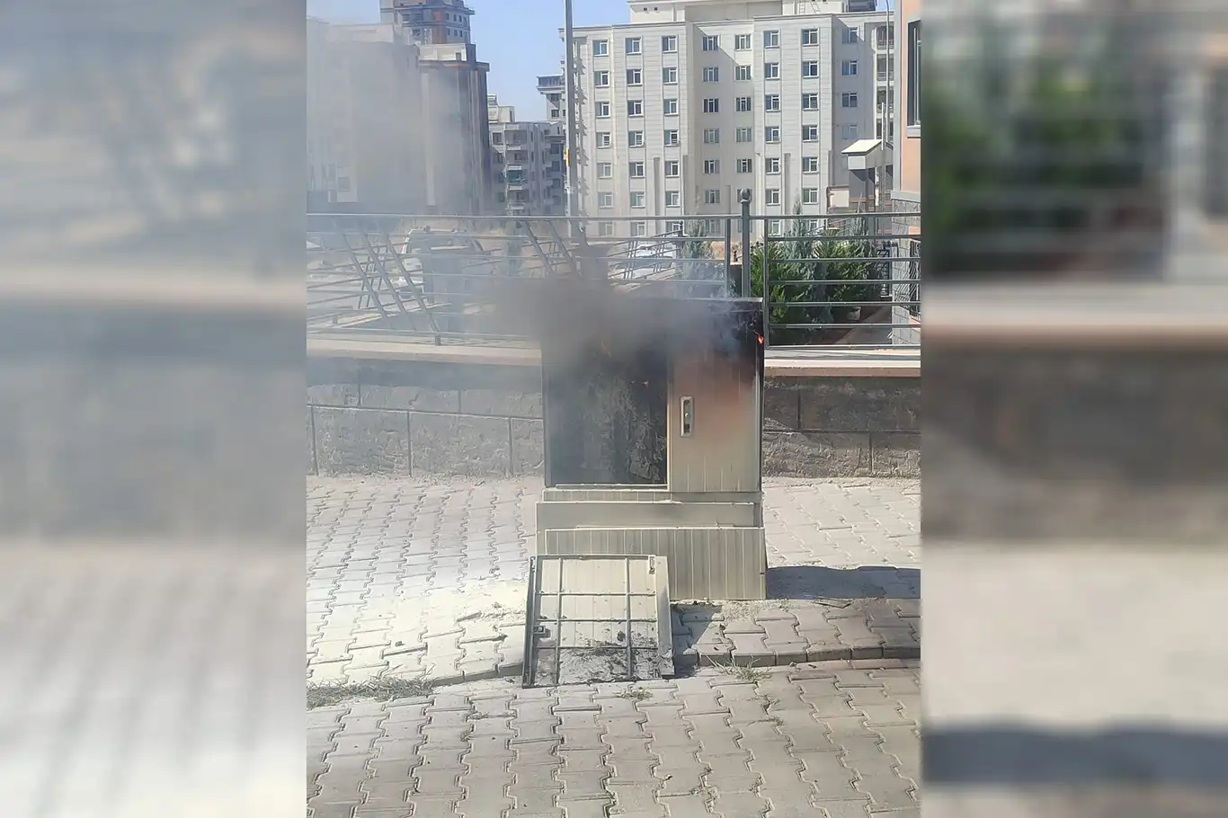 Şanlıurfa'da elektrik panosu alev alev yandı Şanlıurfa'da elektrik panosu alev alev yandı