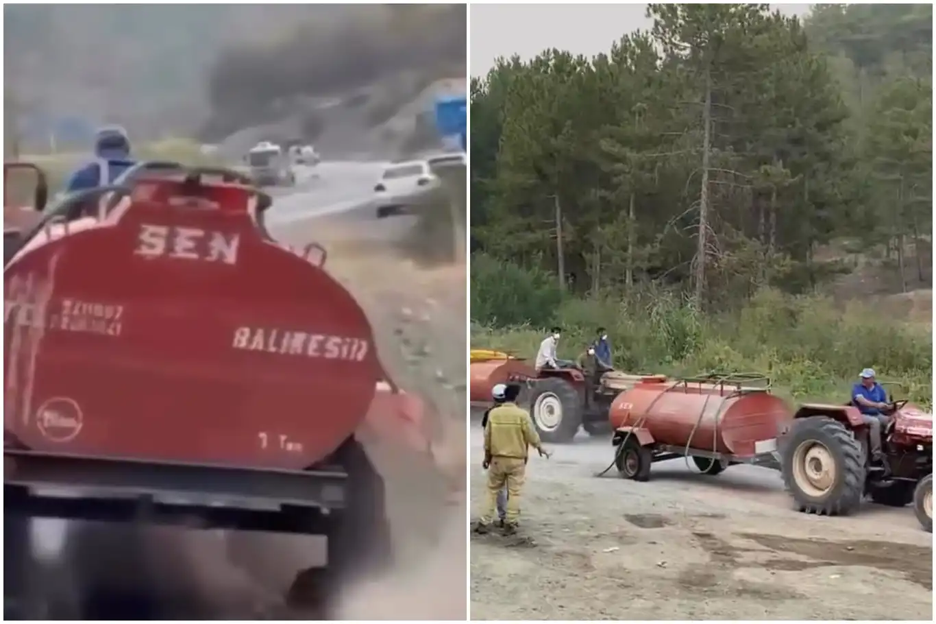 Yangına traktörle koştu: Patlayan tekerleğe rağmen durmadı Yangına traktörle koştu: Patlayan tekerleğe rağmen durmadı