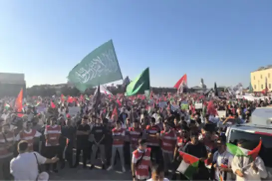 Ankara'da Gazze yürüyüşü için on binler hazır