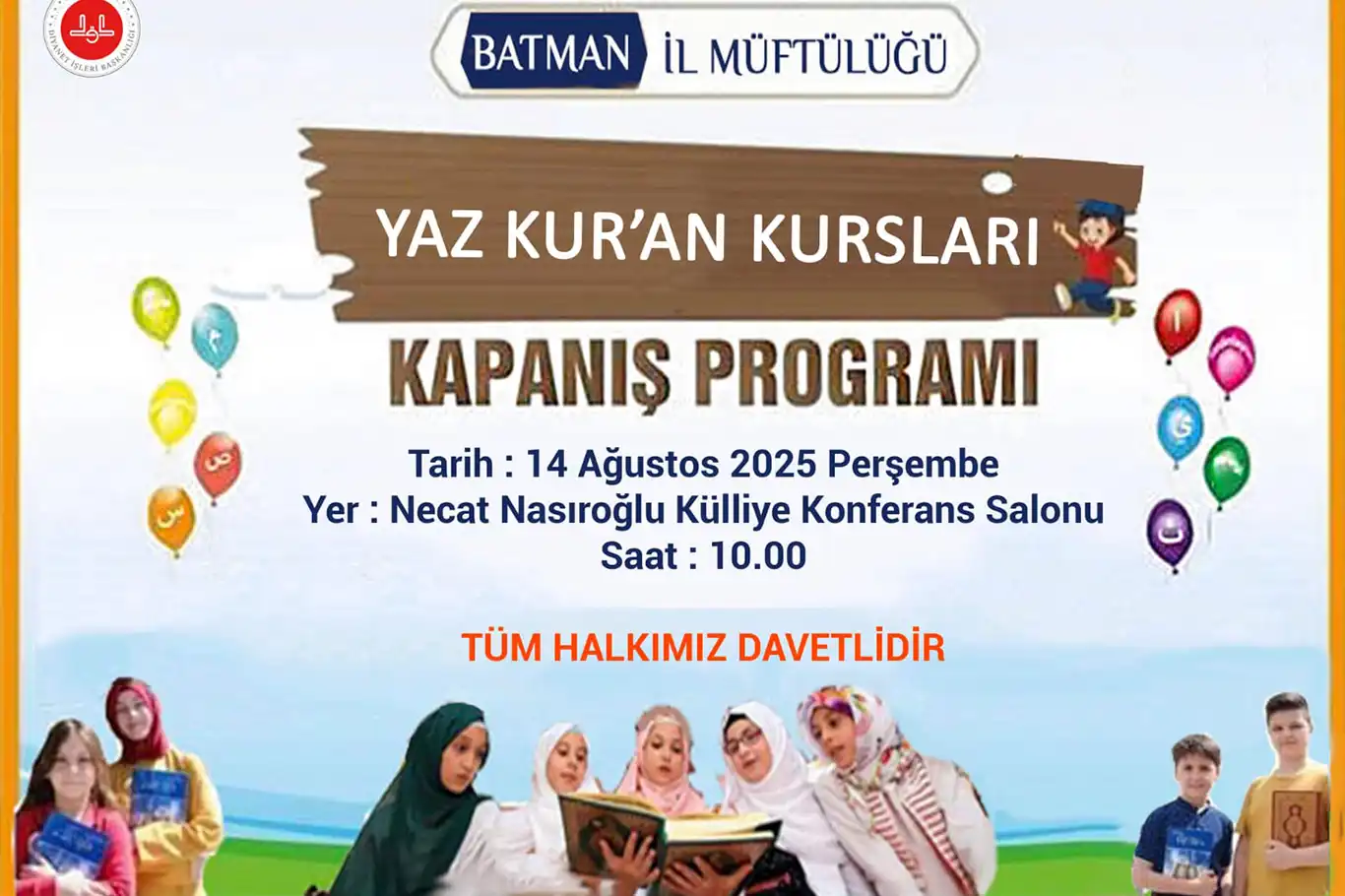 Batman'da yaz Kur'an kursları kapanış programı düzenleniyor
