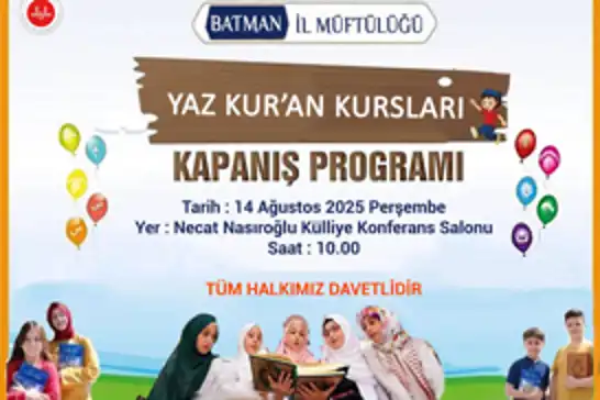 Batman'da yaz Kur'an kursları kapanış programı düzenleniyor