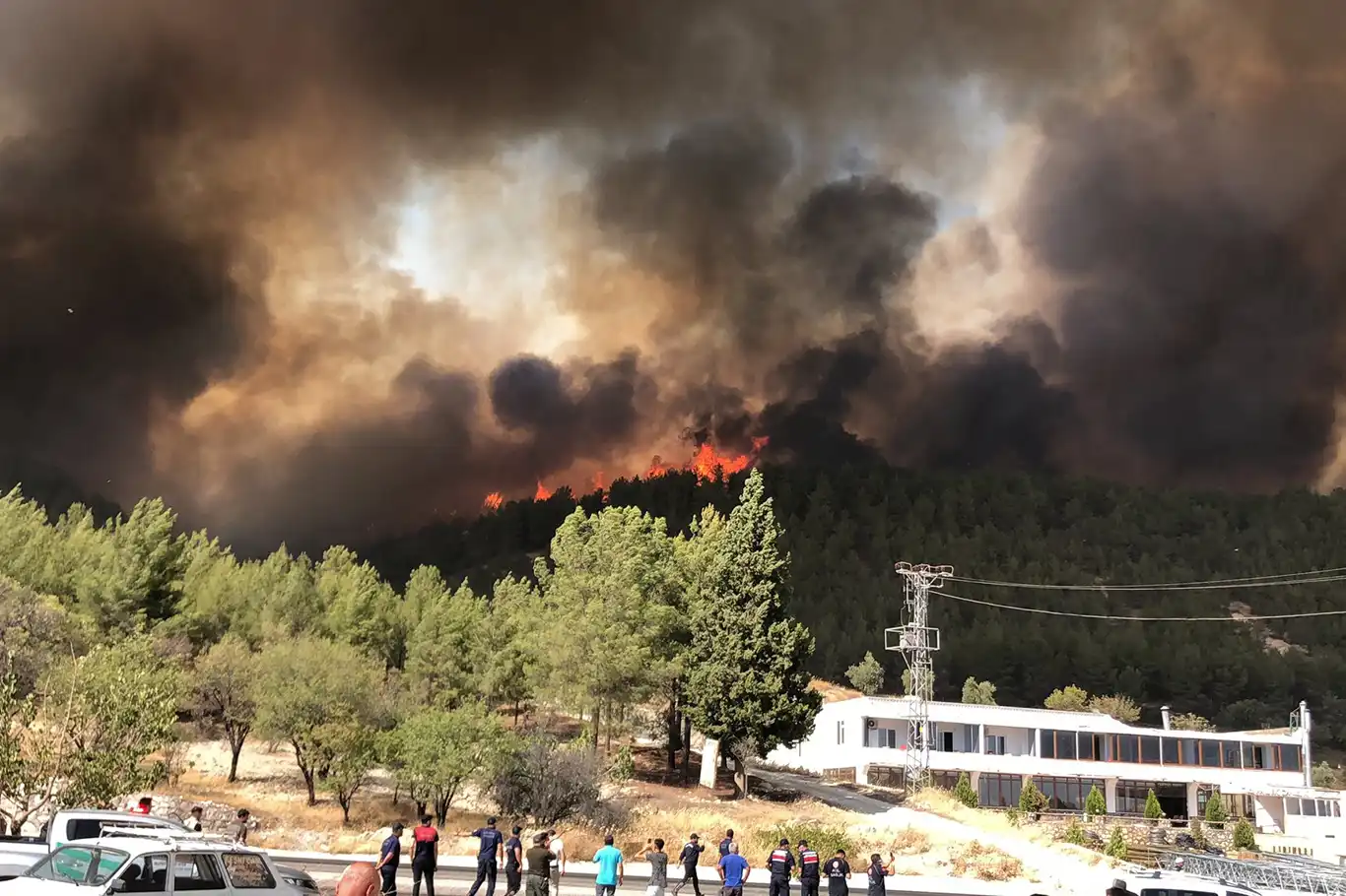 Adıyaman'da ormanlık alanda çıkan yangını soğutma çalışmaları devam ediyor
