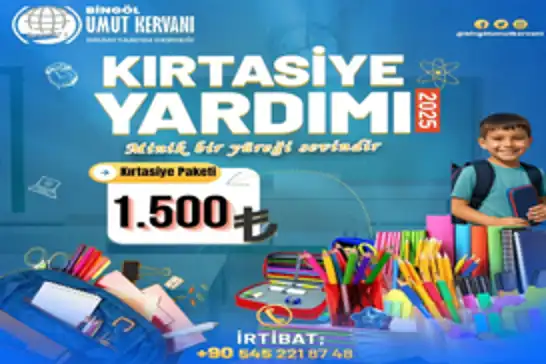 Umut Kervanı Bingöl Derneği'nden kırtasiye yardımı çağrısı