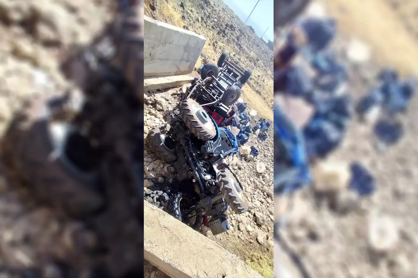 Şanlıurfa’da domates yüklü traktör köprüden düştü: 1 yaralı Şanlıurfa’da domates yüklü traktör köprüden düştü: 1 yaralı