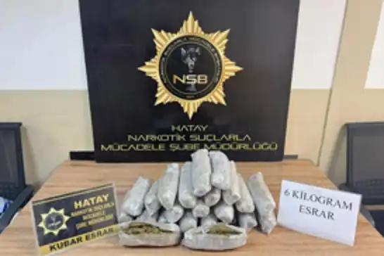 Hatay'da 6 kilogram esrar ele geçirildi: 2 tutuklama