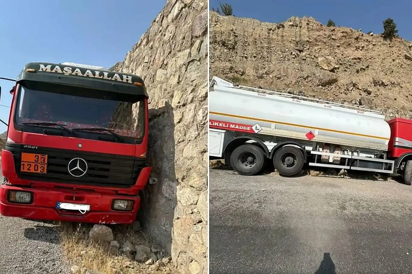 Yakıt yüklü tanker kontrolden çıktı, sürücünün refleksi facianın önüne geçti Yakıt yüklü tanker kontrolden çıktı, sürücünün refleksi facianın önüne geçti