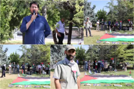 ABD Büyükelçiliği önündeki Gazze nöbeti 3. günde de devam ediyor