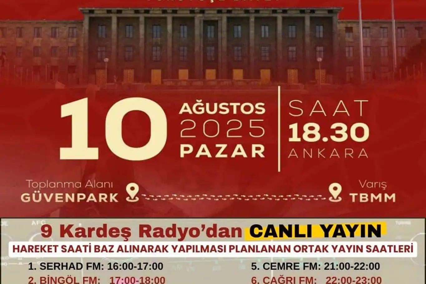 Siirt’in yerel radyosu da dahil 9 radyo, Gazze yürüyüşüne destek verecek Siirt’in yerel radyosu da dahil 9 radyo, Gazze yürüyüşüne destek verecek