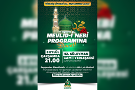Peygamber Sevdalıları Vakfı'ndan Mevlid-i Nebi Programı'na davet