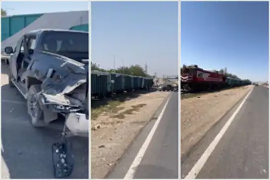 Batman'da yük treni araçla çarpıştı
