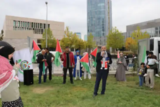 ABD elçiliği önündeki Gazze nöbetine Muhammed Emin Yıldırım'dan mesaj