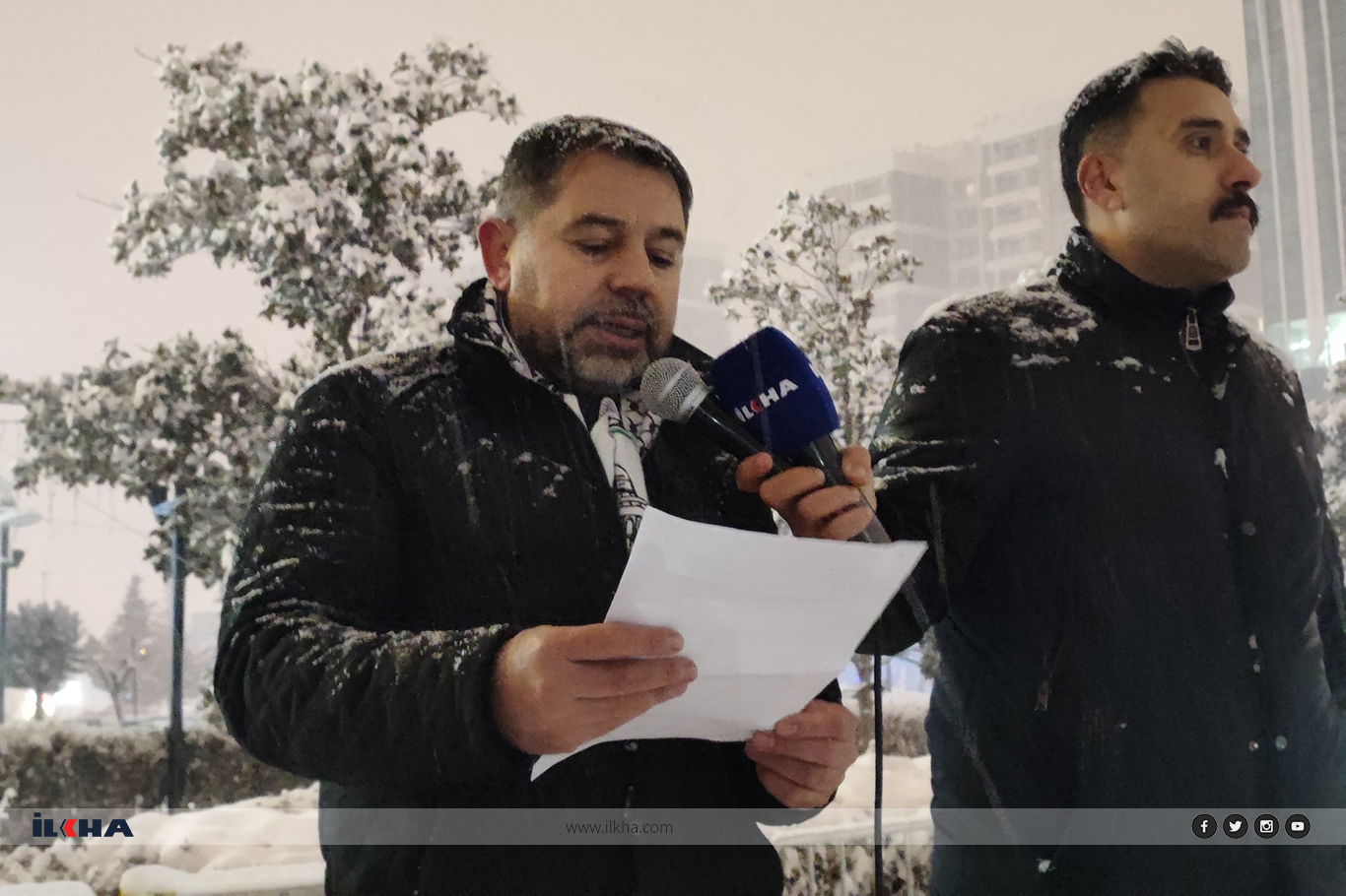 مسيرة في ملاطية من أجل غزة تحت تساقط كثيف للثلوج: ليس وقت الترفيه بل وقت الضمير