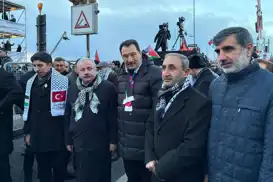 HÜDA PAR Genel Başkan Vekili Demir, Galata’daki Gazze yürüyüşüne katıldı