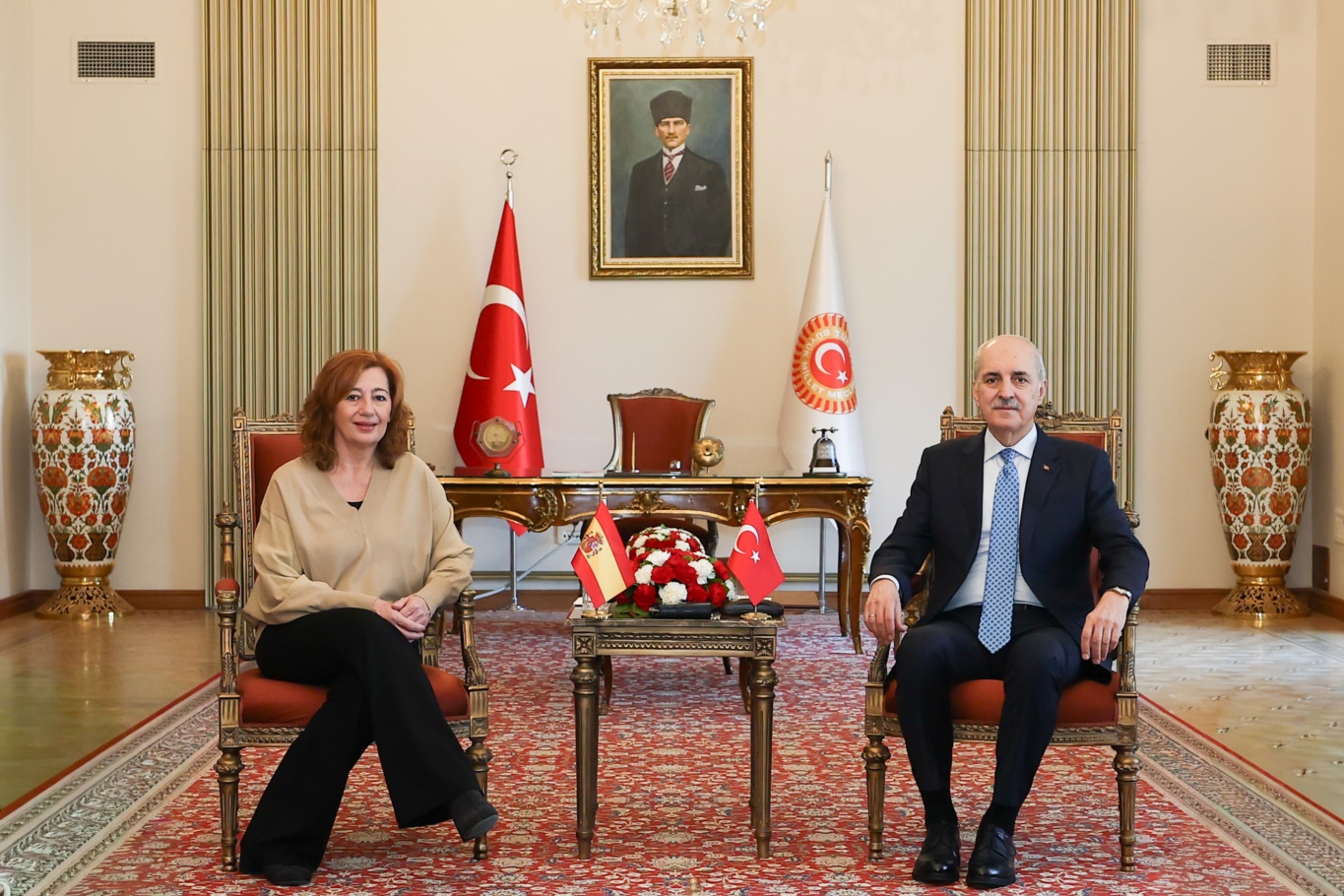TBMM Başkanı Kurtulmuş, İspanya Temsilciler Meclisi Başkanı Armengol ile ortak basın toplantısı