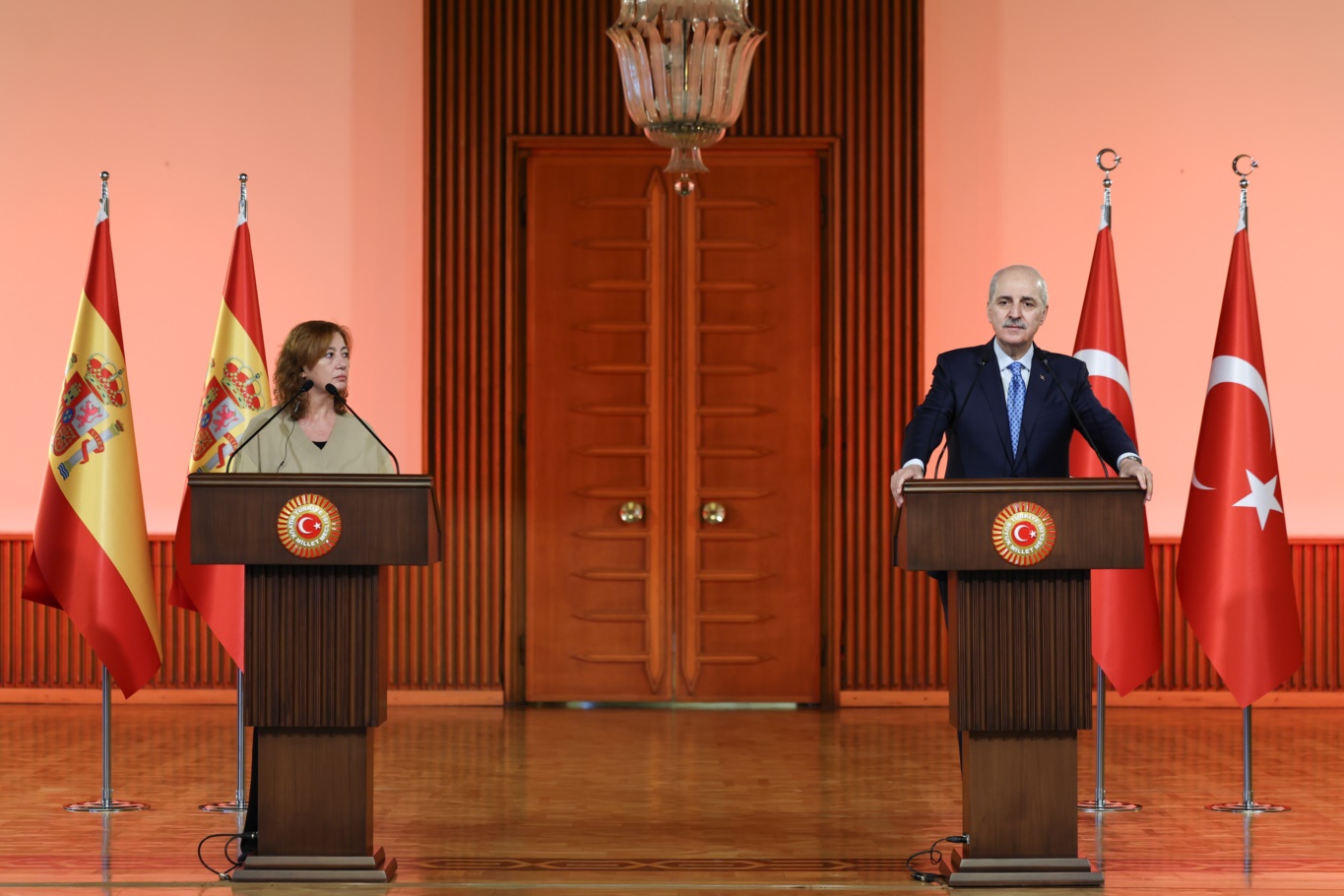 TBMM Başkanı Kurtulmuş, İspanya Temsilciler Meclisi Başkanı Armengol ile ortak basın toplantısı