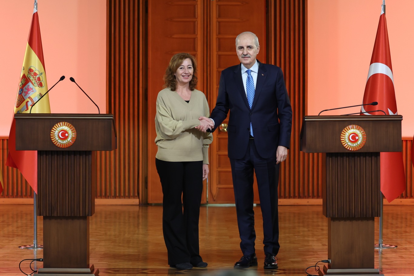 TBMM Başkanı Kurtulmuş, İspanya Temsilciler Meclisi Başkanı Armengol ile ortak basın toplantısı
