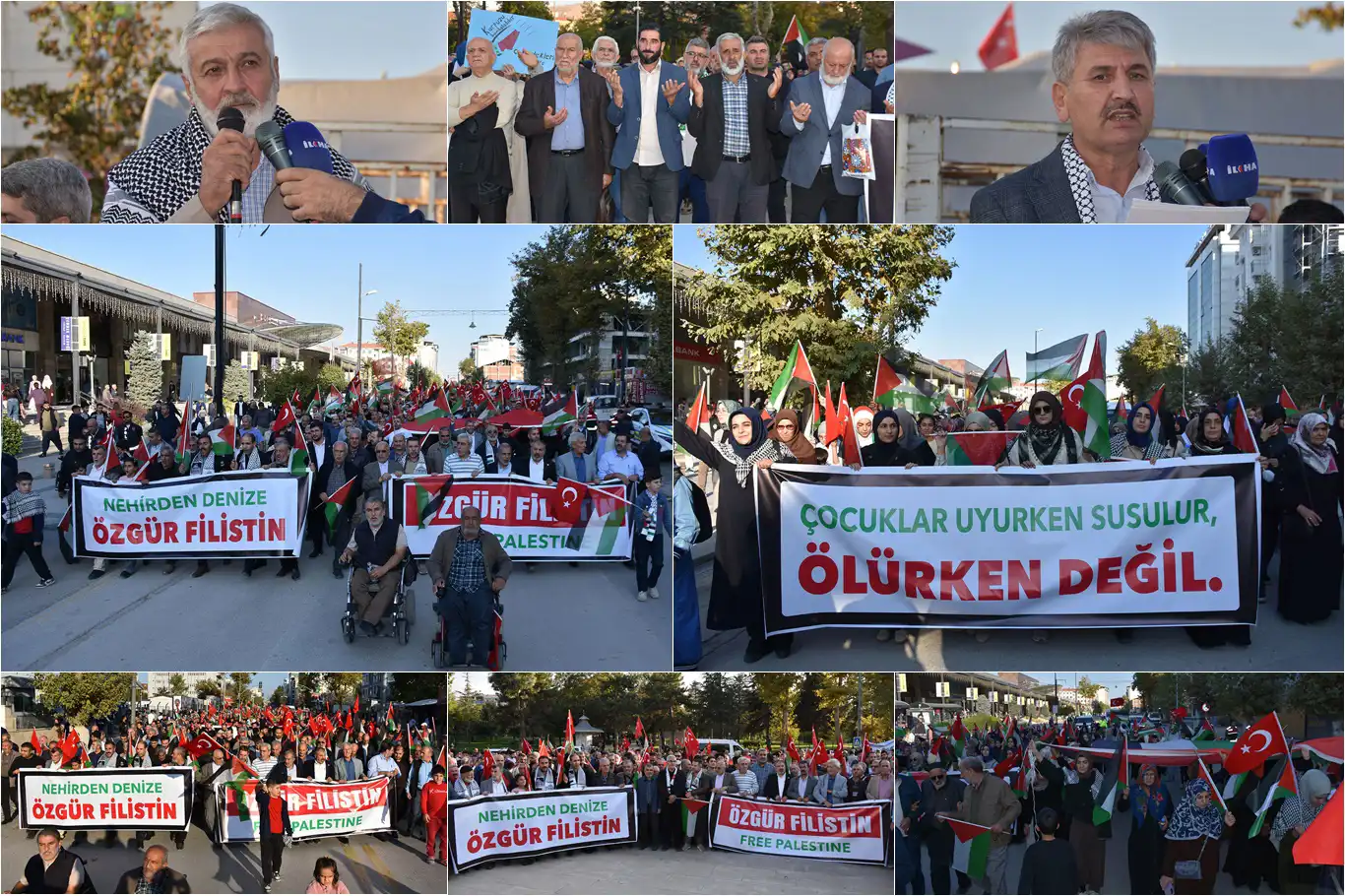 Malatya'da binlerce kişi özgür Filistin için yürüdü