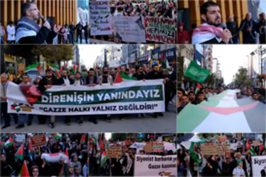 Van’da Aksa Tufanı'nın 3'üncü yılında binlerce kişi Gazze için yürüdü