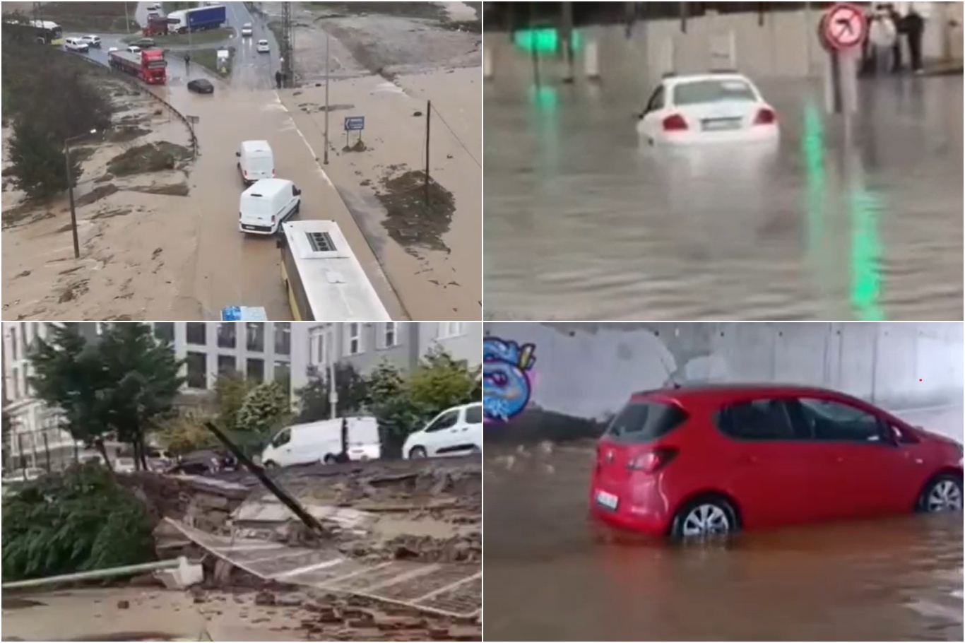 İstanbul'da kuvvetli yağış: Cadde ve sokakları su bastı
