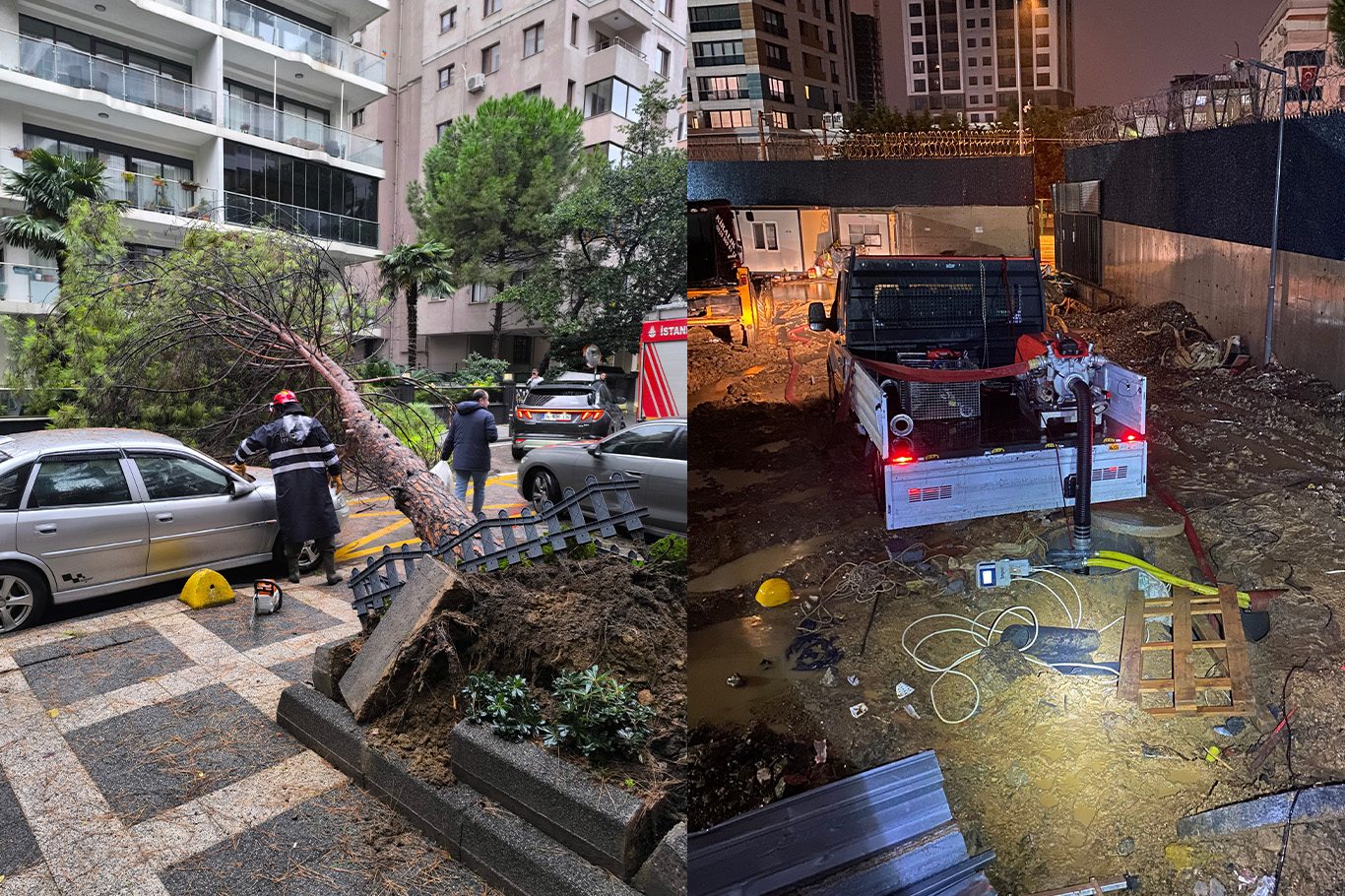 İstanbul’da yağış ve fırtına nedeniyle 1274 olaya müdahale edildi