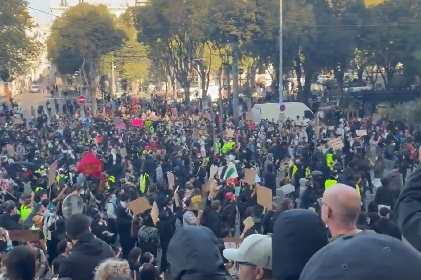 Marseille bans demonstrations after violent protests sweep across Europe