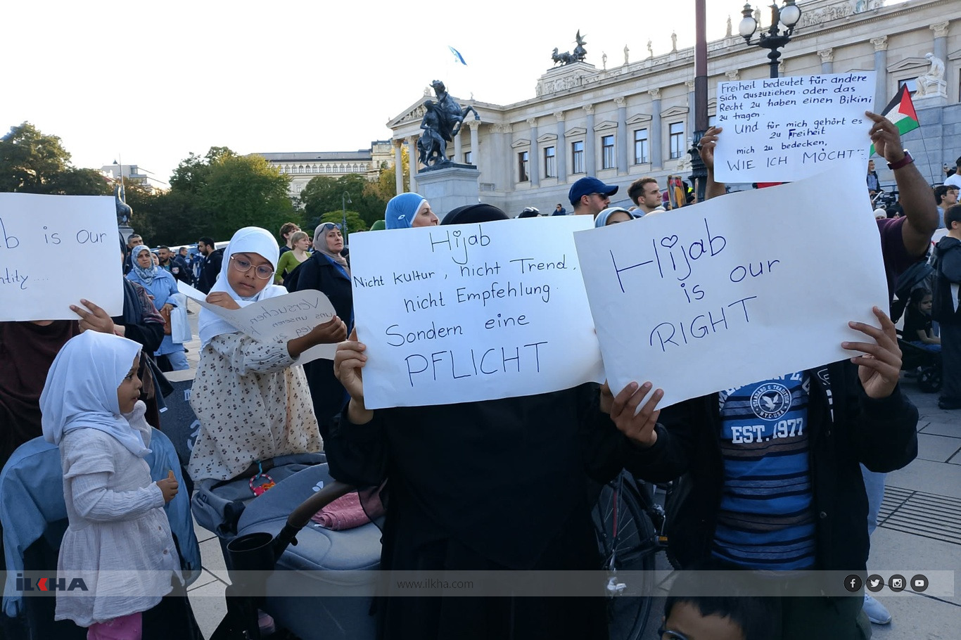 Thousands protest Austria’s headscarf ban for Muslim girls in Vienna